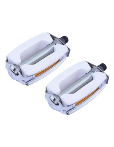 Krate Rubber Pedals 9/16 White/Chrome.